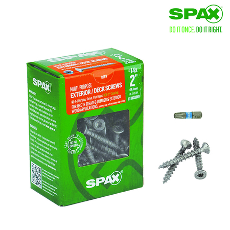 Spax Deck Screw, #14 x 2 in, Flat Head, Torx Drive 4191670600504